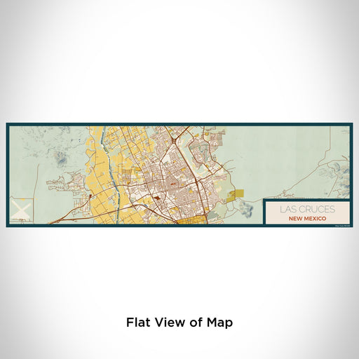 Flat View of Map Custom Las Cruces New Mexico Map Enamel Mug in Woodblock