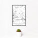 12x18 Lassen Volcanic National Park Map Print Portrait Orientation in Classic Style With Small Cactus Plant in White Planter