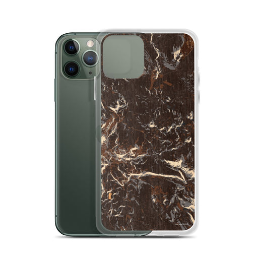 Custom Lassen Volcanic National Park Map Phone Case in Ember on Table with Laptop and Plant