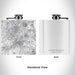 Rendered View of Lassen Volcanic National Park Map Engraving on 6oz Stainless Steel Flask in White