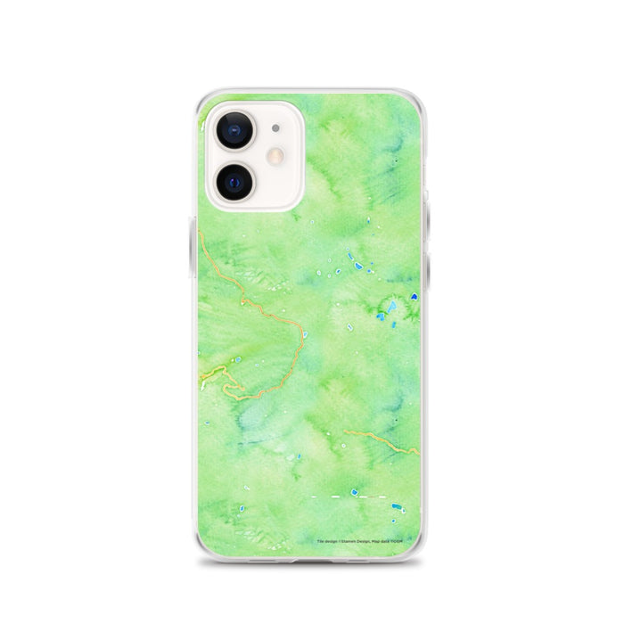Custom Lassen Volcanic National Park Map iPhone 12 Phone Case in Watercolor