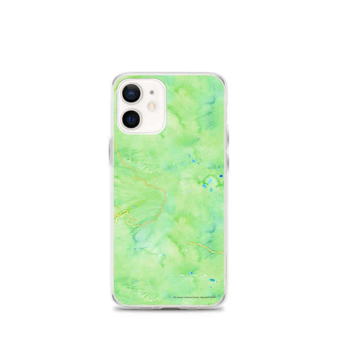 Custom Lassen Volcanic National Park Map iPhone 12 mini Phone Case in Watercolor