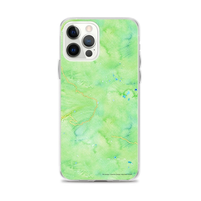 Custom Lassen Volcanic National Park Map iPhone 12 Pro Max Phone Case in Watercolor