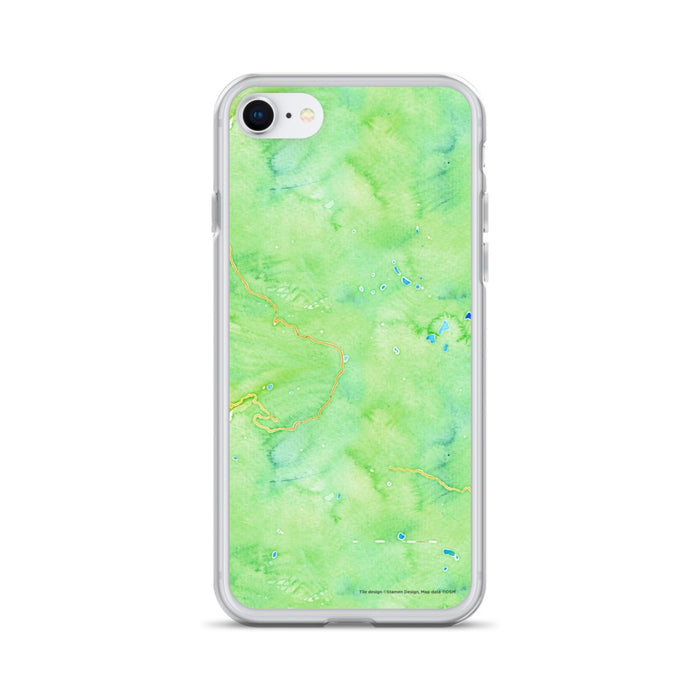 Custom Lassen Volcanic National Park Map iPhone SE Phone Case in Watercolor