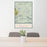 24x36 Lassen Volcanic National Park Map Print Portrait Orientation in Woodblock Style Behind 2 Chairs Table and Potted Plant