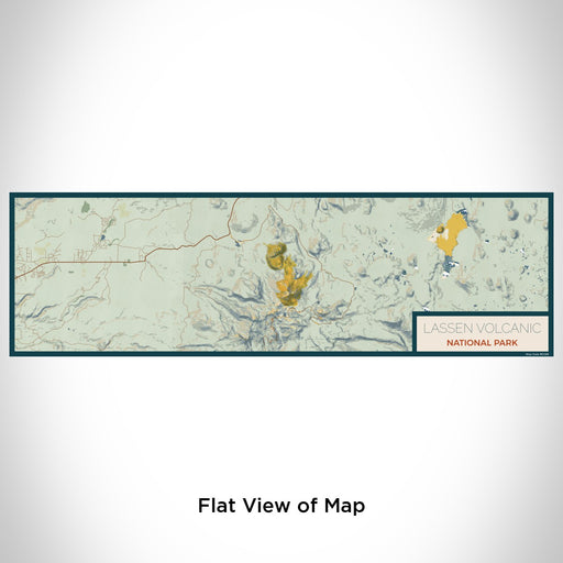 Flat View of Map Custom Lassen Volcanic National Park Map Enamel Mug in Woodblock