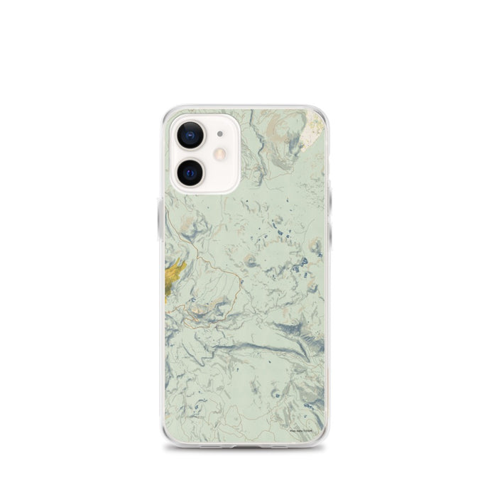 Custom Lassen Volcanic National Park Map iPhone 12 mini Phone Case in Woodblock