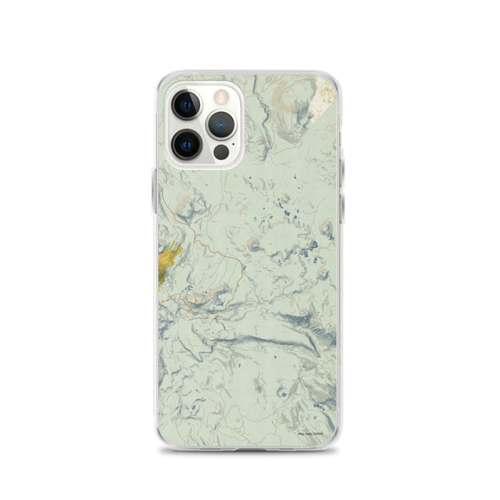 Custom Lassen Volcanic National Park Map iPhone 12 Pro Phone Case in Woodblock