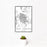 12x18 Las Vegas Nevada Map Print Portrait Orientation in Classic Style With Small Cactus Plant in White Planter
