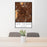 24x36 Las Vegas Nevada Map Print Portrait Orientation in Ember Style Behind 2 Chairs Table and Potted Plant