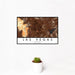 12x18 Las Vegas Nevada Map Print Landscape Orientation in Ember Style With Small Cactus Plant in White Planter