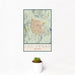 12x18 Las Vegas Nevada Map Print Portrait Orientation in Woodblock Style With Small Cactus Plant in White Planter