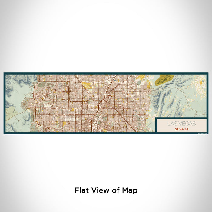 Flat View of Map Custom Las Vegas Nevada Map Enamel Mug in Woodblock