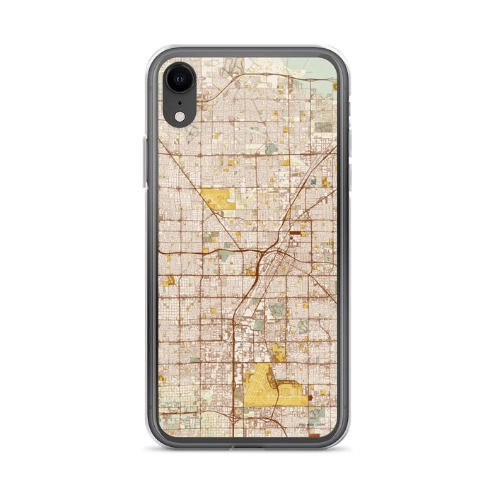 Custom Las Vegas Nevada Map Phone Case in Woodblock