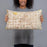 Person holding 20x12 Custom Las Vegas Nevada Map Throw Pillow in Woodblock