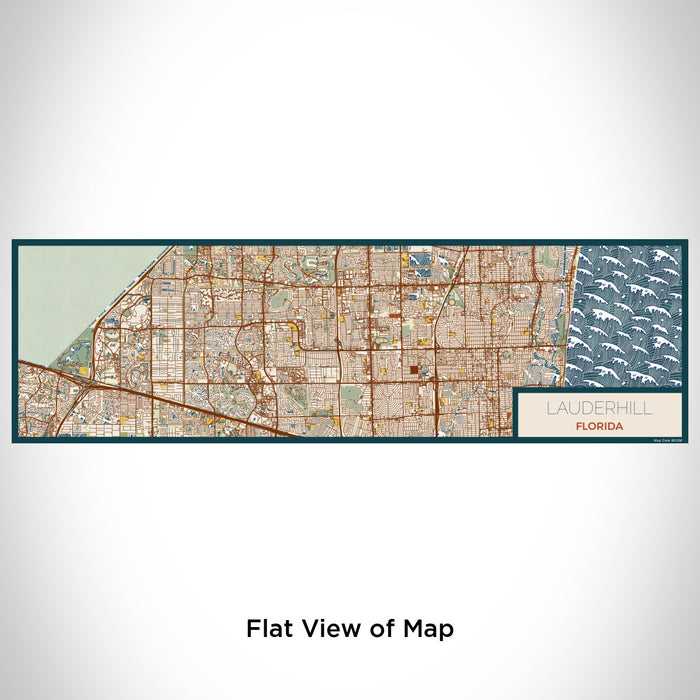 Flat View of Map Custom Lauderhill Florida Map Enamel Mug in Woodblock