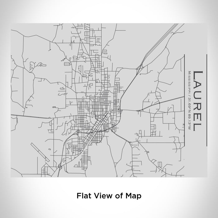 Rendered View of Laurel Mississippi Map Engraving on 20oz Stainless Steel Insulated Bottle with Bamboo Top