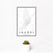 12x18 Laurel Mississippi Map Print Portrait Orientation in Classic Style With Small Cactus Plant in White Planter