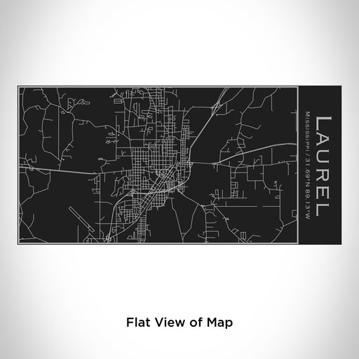 Rendered View of Laurel Mississippi Map Engraving on 17oz Stainless Steel Insulated Cola Bottle in Black
