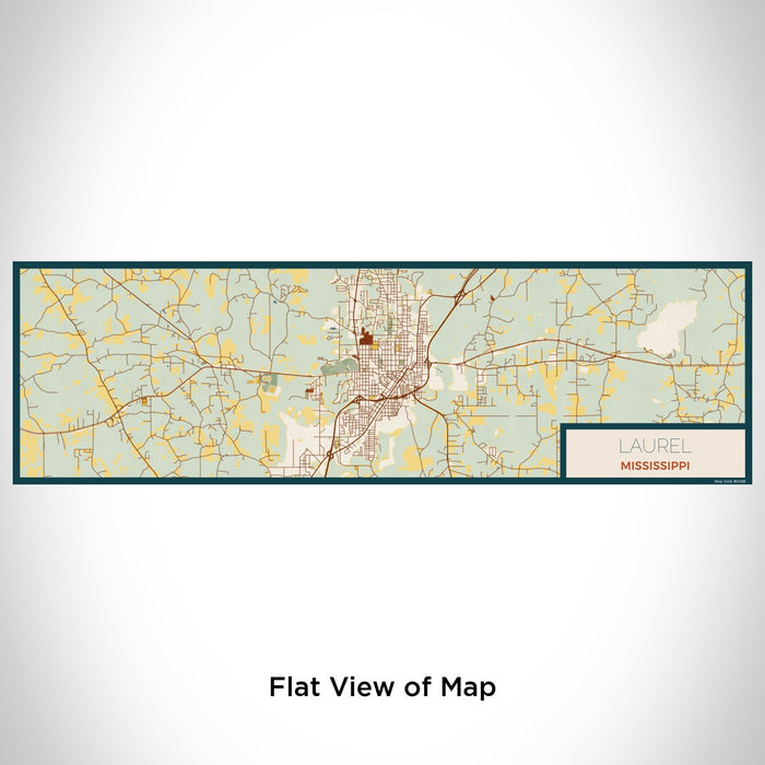 Flat View of Map Custom Laurel Mississippi Map Enamel Mug in Woodblock