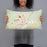 Person holding 20x12 Custom Laurel Mississippi Map Throw Pillow in Woodblock