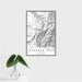 16x24 Lavender Peak Colorado Map Print Portrait Orientation in Classic Style With Tropical Plant Leaves in Water