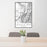 24x36 Lavender Peak Colorado Map Print Portrait Orientation in Classic Style Behind 2 Chairs Table and Potted Plant