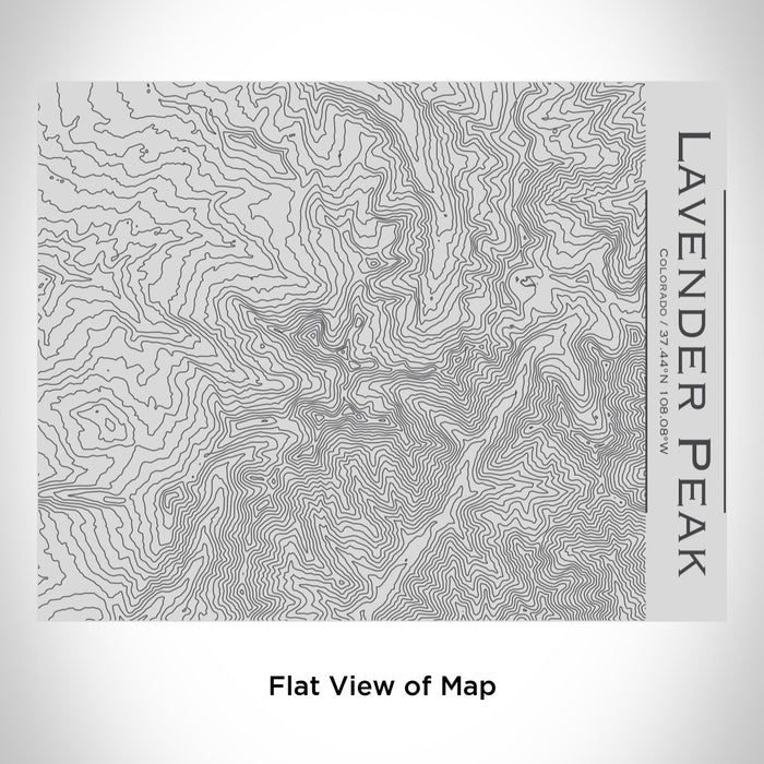 Rendered View of Lavender Peak Colorado Map Engraving on 20oz Stainless Steel Insulated Bottle with Bamboo Top