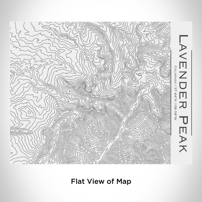 Rendered View of Lavender Peak Colorado Map Engraving on 20oz Stainless Steel Insulated Bottle with Bamboo Top in White