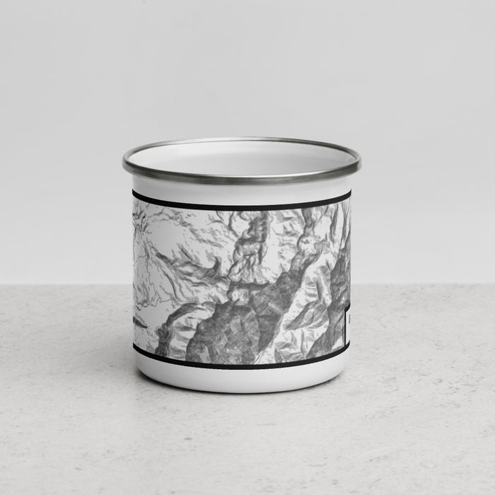 Front View Custom Lavender Peak Colorado Map Enamel Mug in Classic