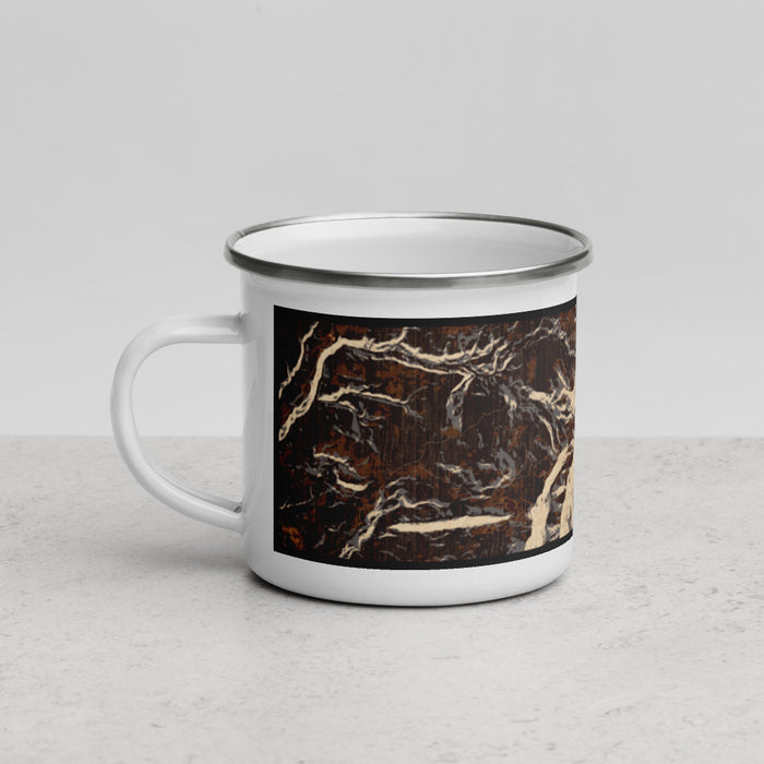 Left View Custom Lavender Peak Colorado Map Enamel Mug in Ember