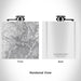 Rendered View of Lavender Peak Colorado Map Engraving on 6oz Stainless Steel Flask in White