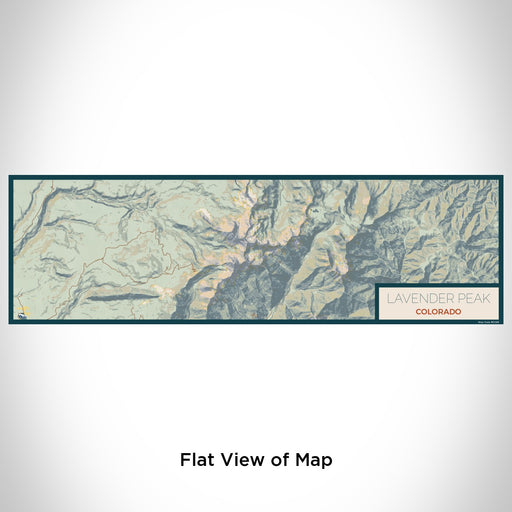Flat View of Map Custom Lavender Peak Colorado Map Enamel Mug in Woodblock