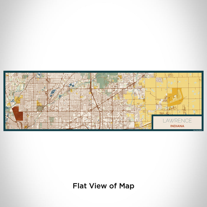 Flat View of Map Custom Lawrence Indiana Map Enamel Mug in Woodblock