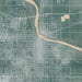 Lawrence Kansas Map Print in Afternoon Style Zoomed In Close Up Showing Details
