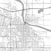 Lawrence Kansas Map Print in Classic Style Zoomed In Close Up Showing Details