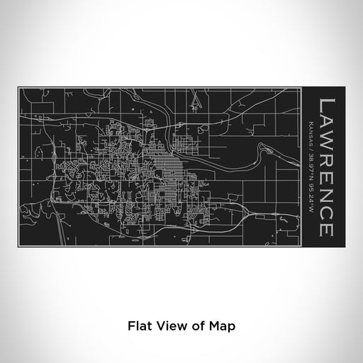 Rendered View of Lawrence Kansas Map Engraving on 17oz Stainless Steel Insulated Cola Bottle in Black