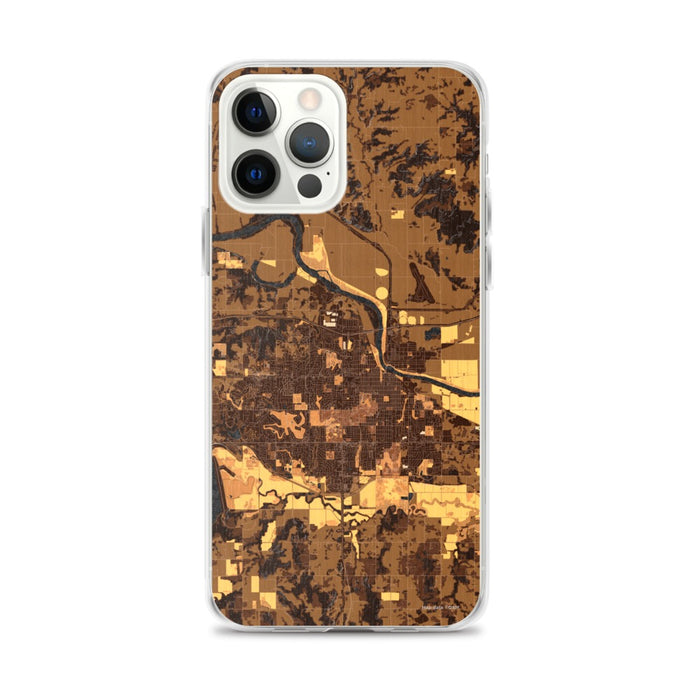 Custom Lawrence Kansas Map iPhone 12 Pro Max Phone Case in Ember