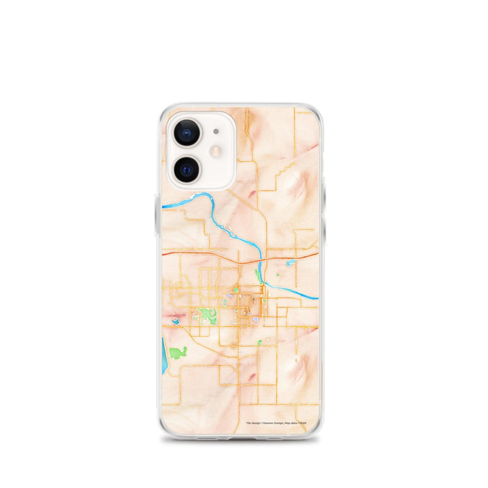 Custom Lawrence Kansas Map iPhone 12 mini Phone Case in Watercolor