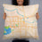 Person holding 22x22 Custom Lawrence Kansas Map Throw Pillow in Watercolor