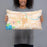 Person holding 20x12 Custom Lawrence Kansas Map Throw Pillow in Watercolor