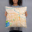 Person holding 18x18 Custom Lawrence Kansas Map Throw Pillow in Watercolor