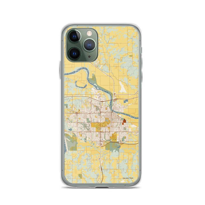 Custom Lawrence Kansas Map Phone Case in Woodblock