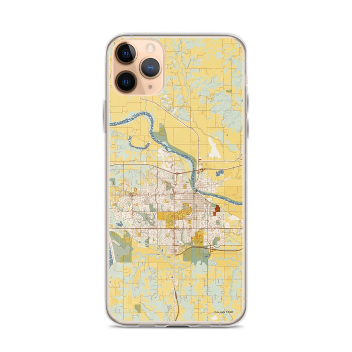 Custom Lawrence Kansas Map Phone Case in Woodblock