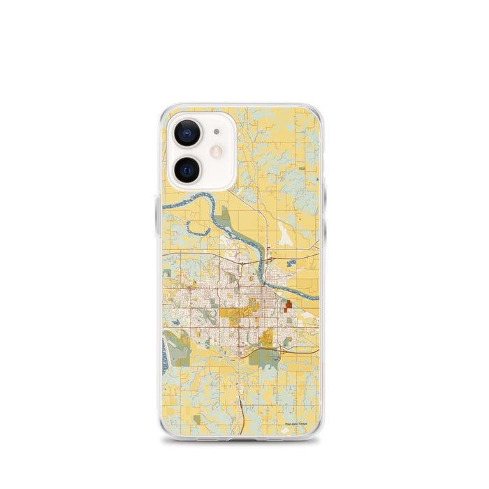 Custom Lawrence Kansas Map iPhone 12 mini Phone Case in Woodblock