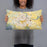 Person holding 20x12 Custom Lawrence Kansas Map Throw Pillow in Woodblock
