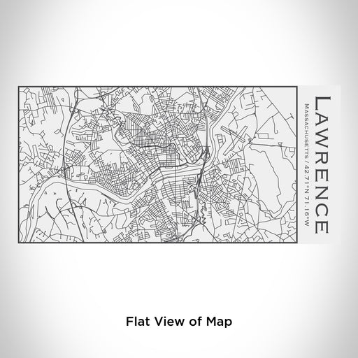 Rendered View of Lawrence Massachusetts Map Engraving on 17oz Stainless Steel Insulated Cola Bottle in White