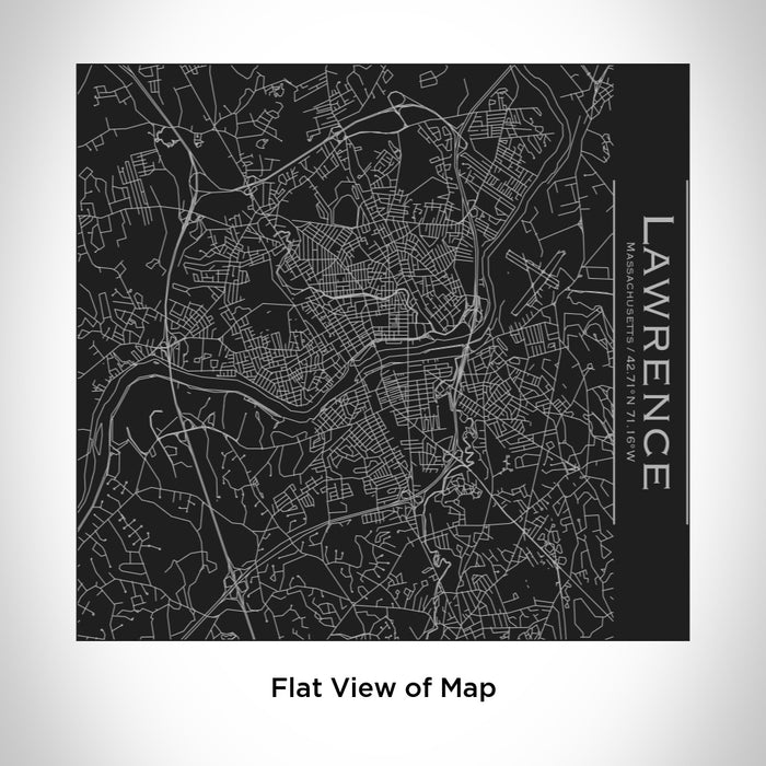 Rendered View of Lawrence Massachusetts Map Engraving on 17oz Stainless Steel Insulated Tumbler in Black