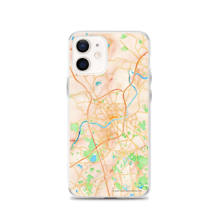 Custom Lawrence Massachusetts Map iPhone 12 Phone Case in Watercolor