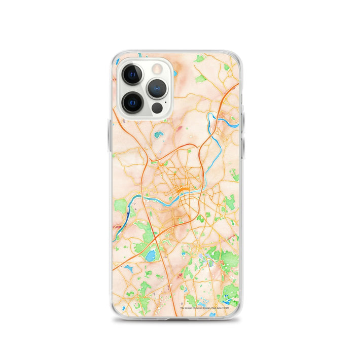 Custom Lawrence Massachusetts Map iPhone 12 Pro Phone Case in Watercolor